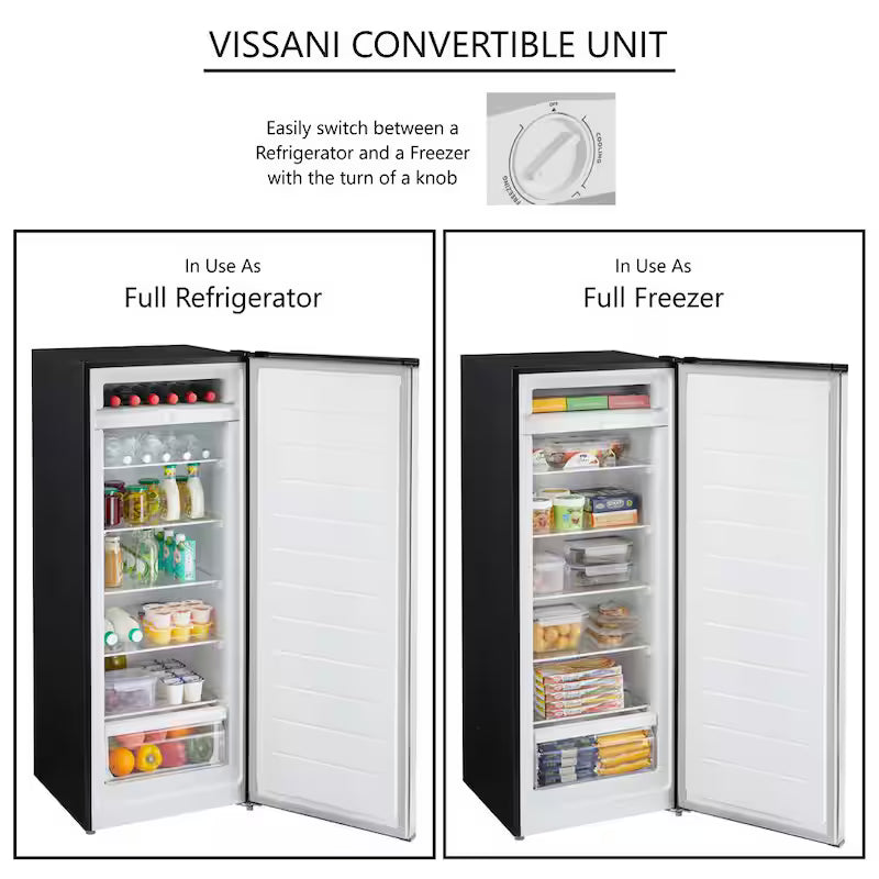 7 cu. ft. Convertible Upright Freezer/Refrigerator in Stainless Steel X2414