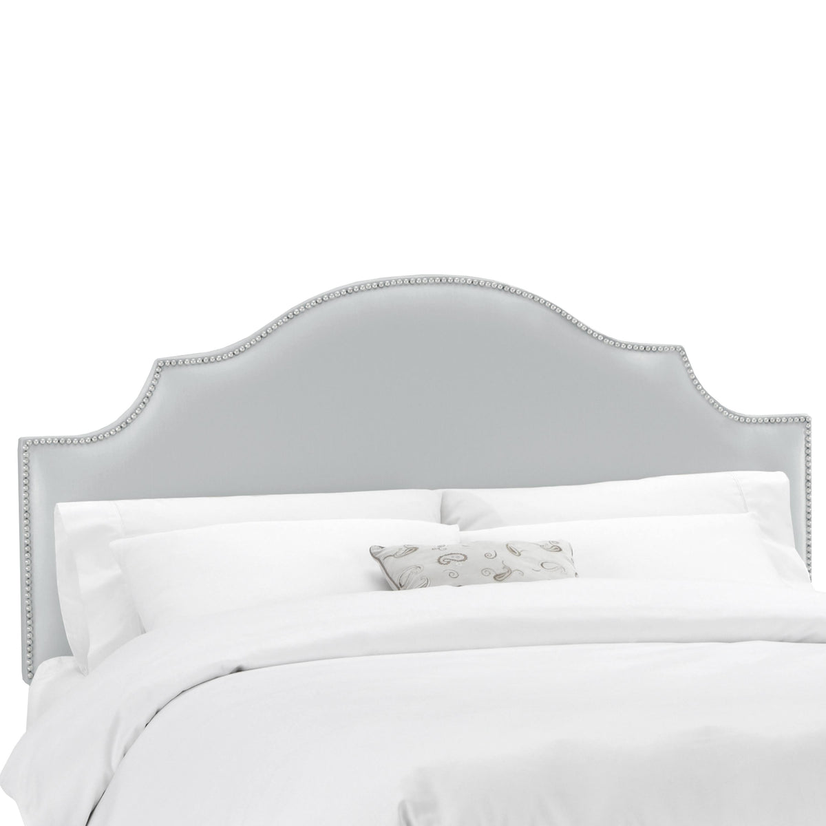 Silver Nail Button Notched Headboard I648