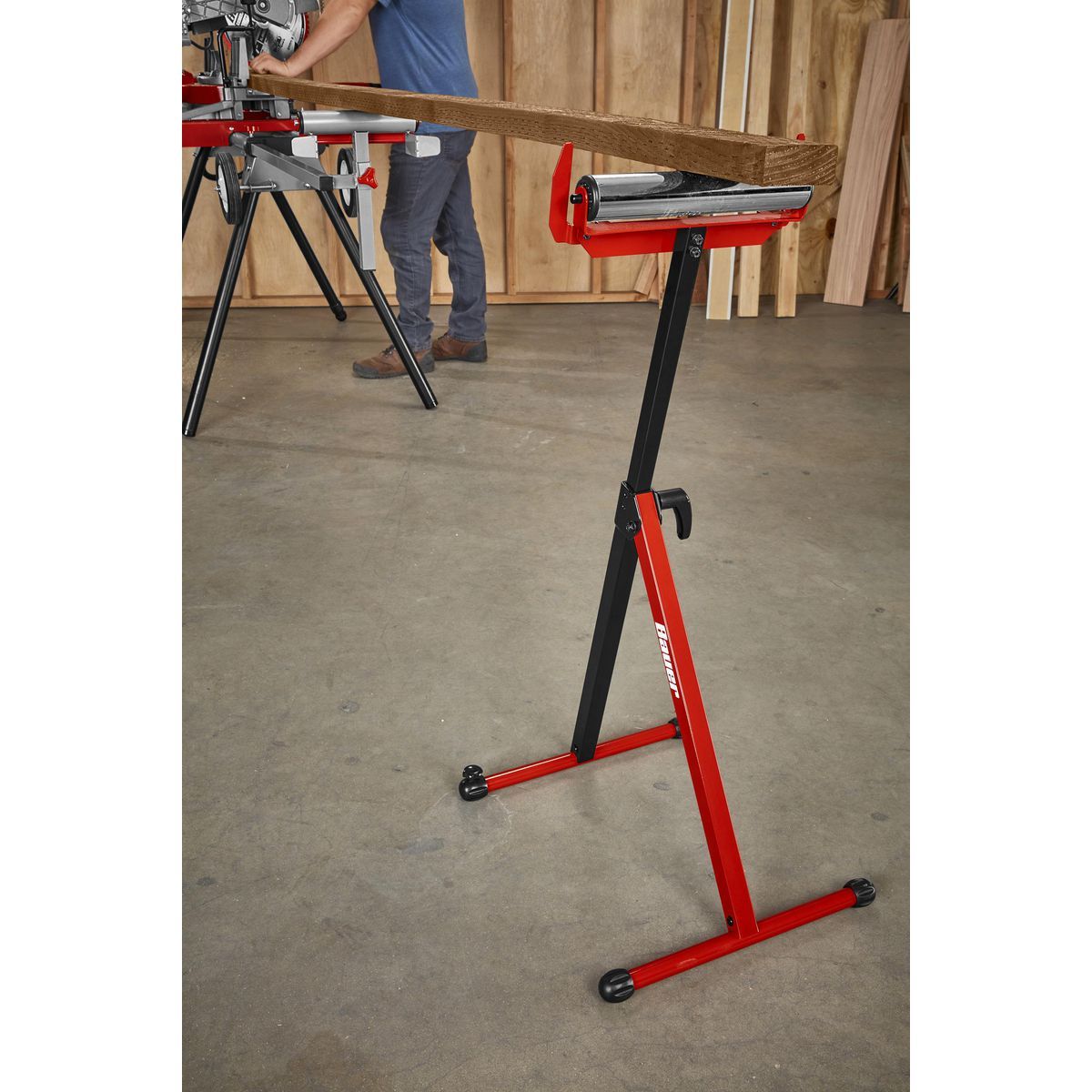 250 lb. Capacity Adjustable Roller Stand with Edge Guide B738636
