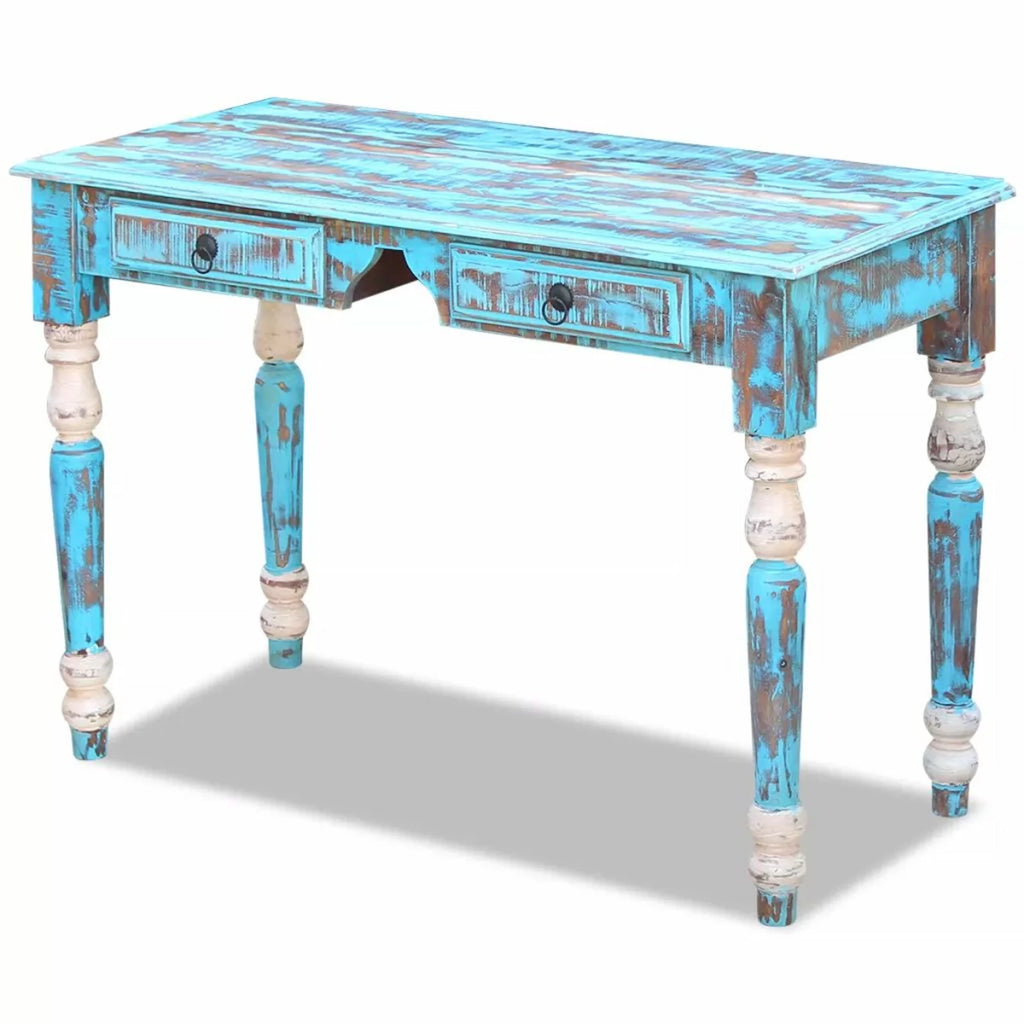 Retro Desk with 2 Storage Drawers Reclaimed Wood Writing Desk S97920