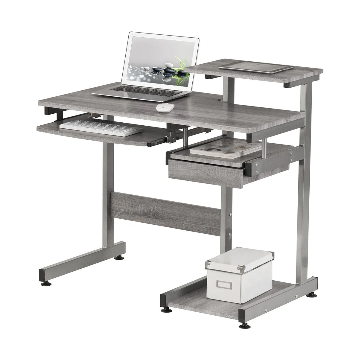 Grey Computer Workstation Desk Q116118