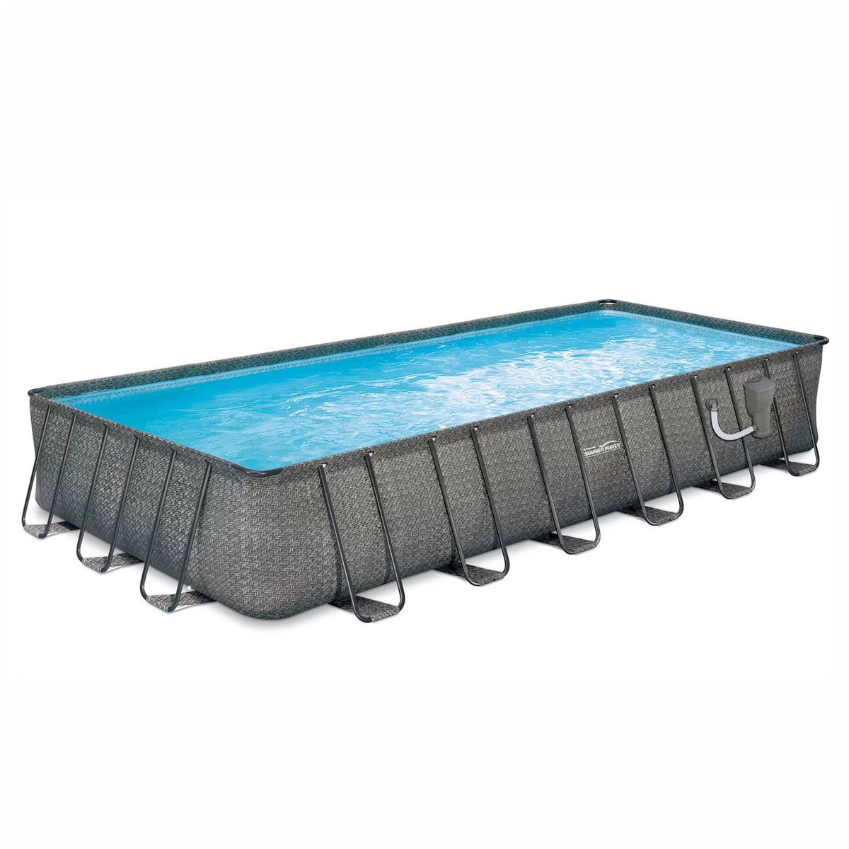 24 x 12 x 4.5' Rectangle Above Ground Frame Swimming Pool Set E755