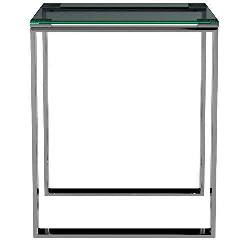 Chrome Square Glass End Table Z2892