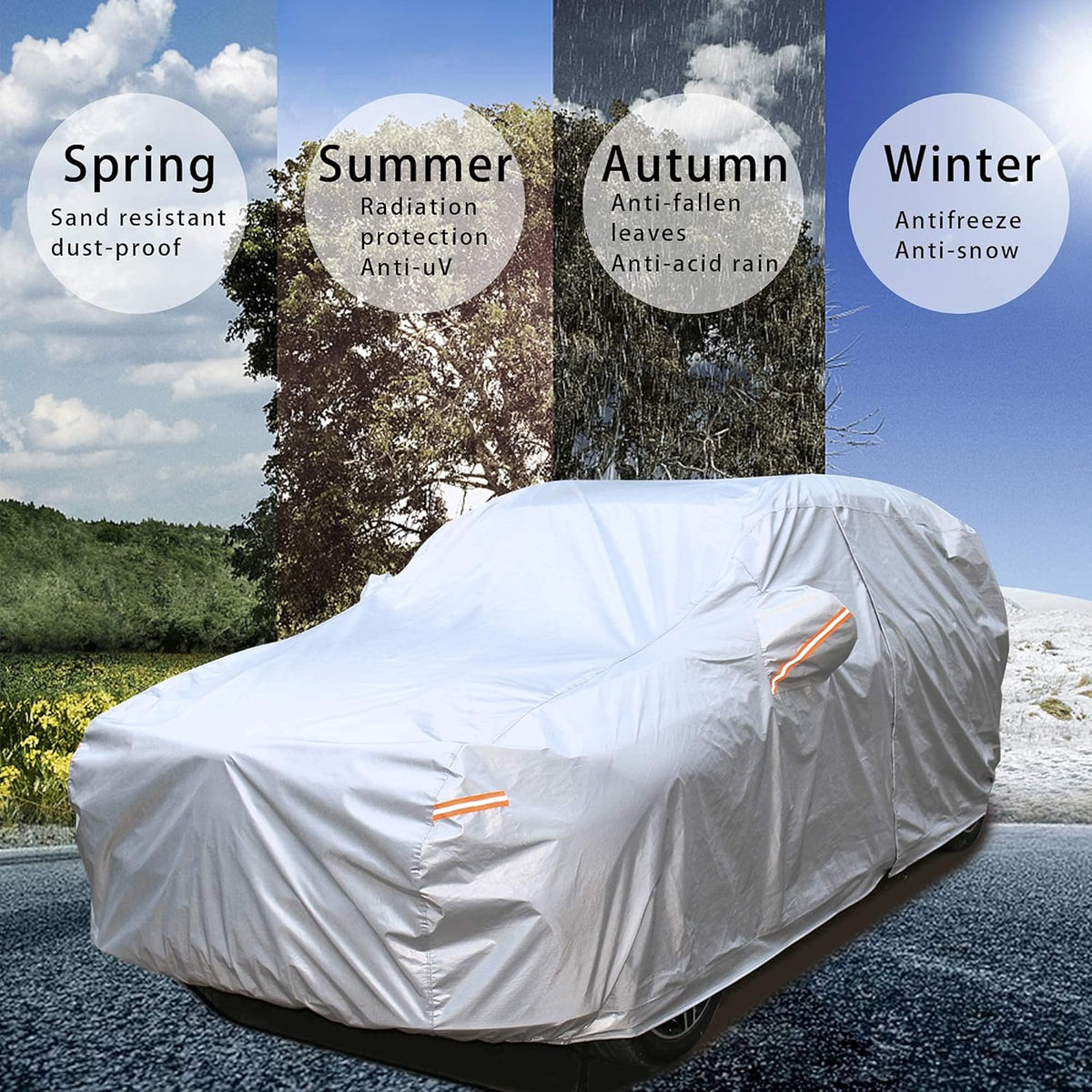 SUV Car Cover Waterproof All Weather with Zipper K4531