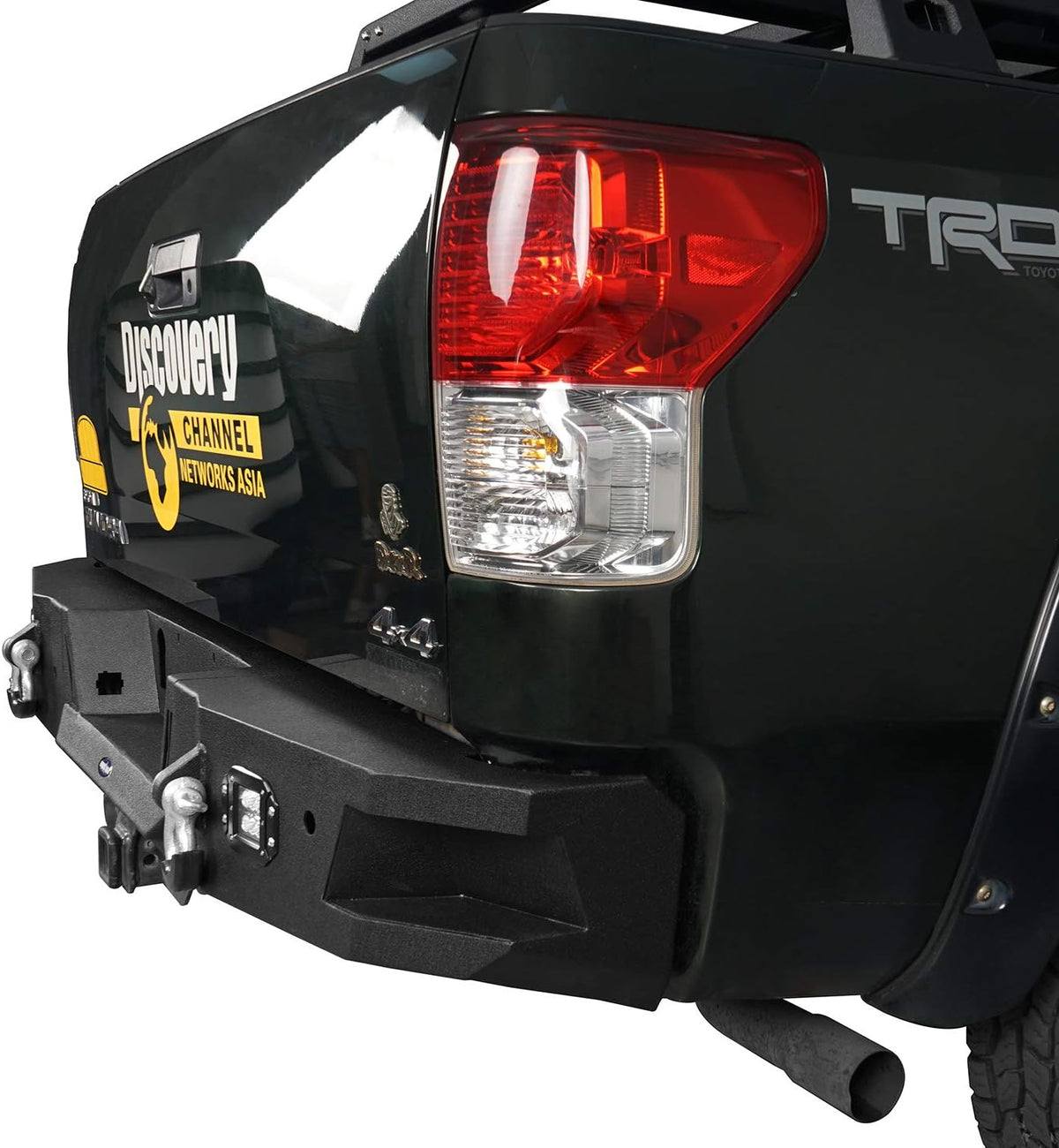 Rear Step Bumper Full Width Texture Steel Back Bumper with LED Lights Z368470
