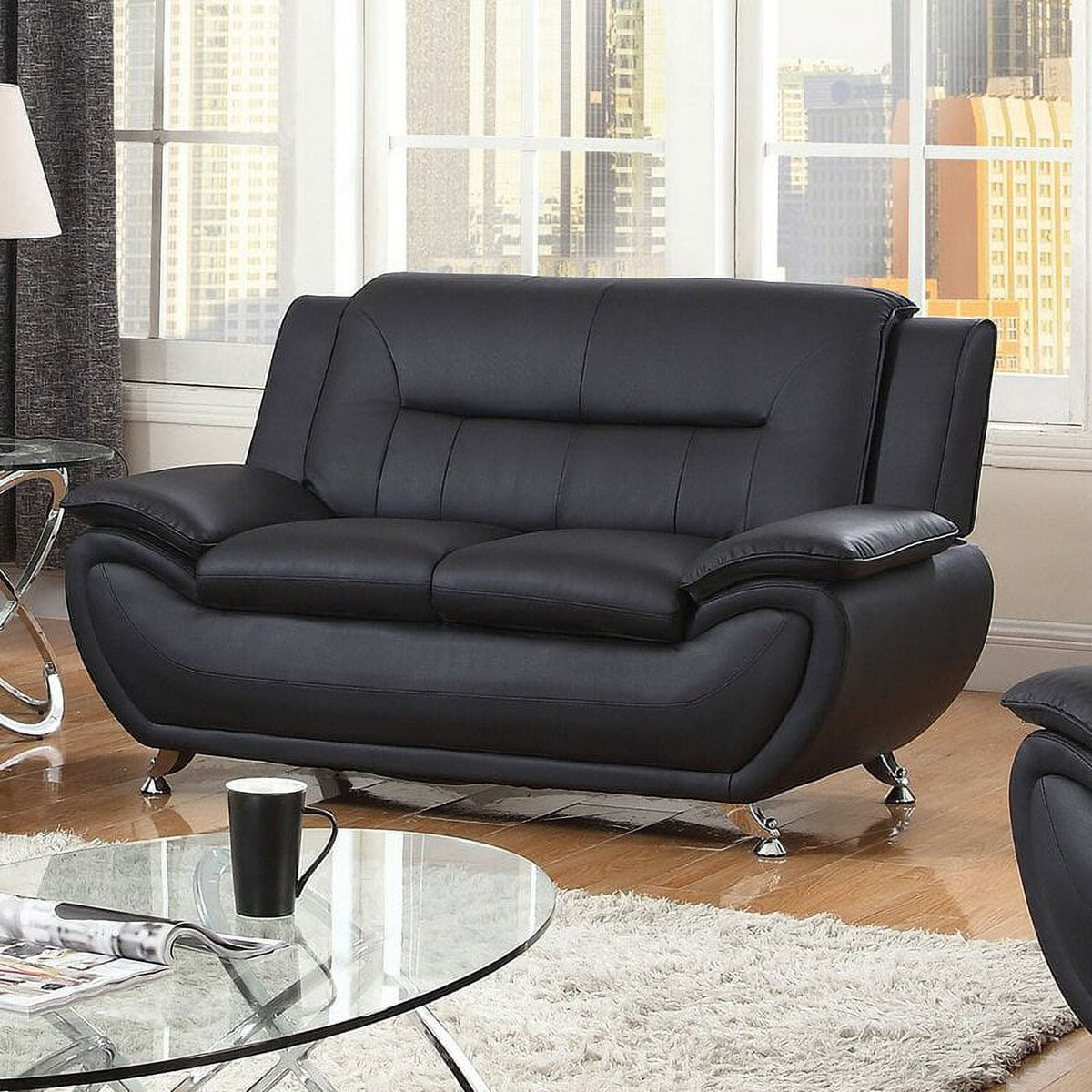 Black Loveseat W389