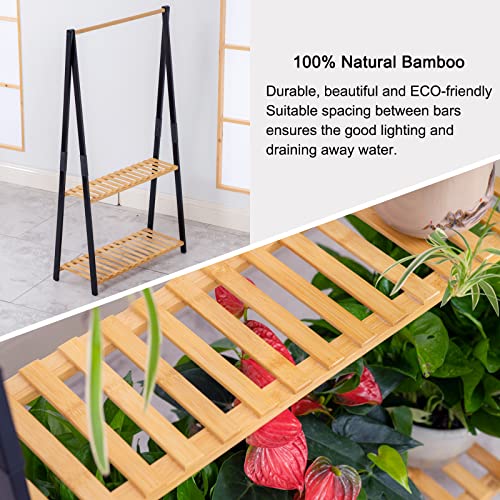 Bamboo 3-Tier Hanging Plant Stand Shelves D726023