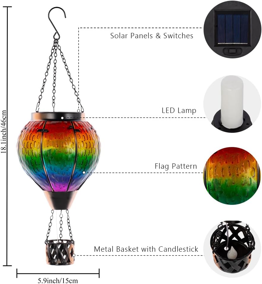 Metal & Glass Solar Lantern with Candle Holder U940