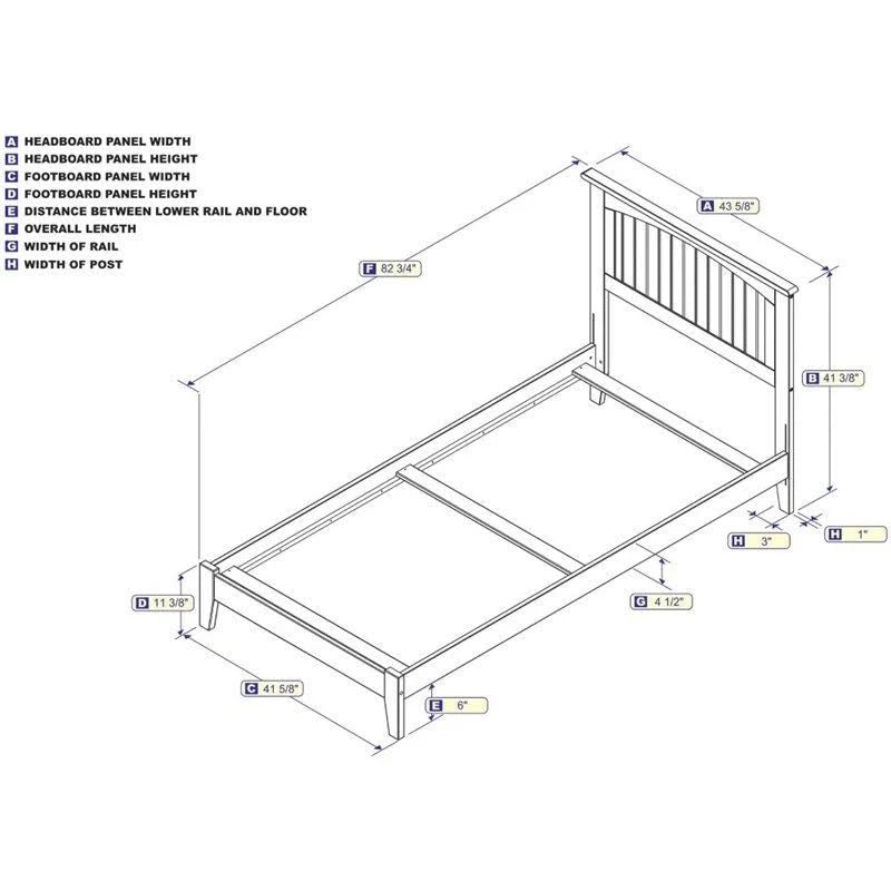 White Twin XL Traditional Bed R126736