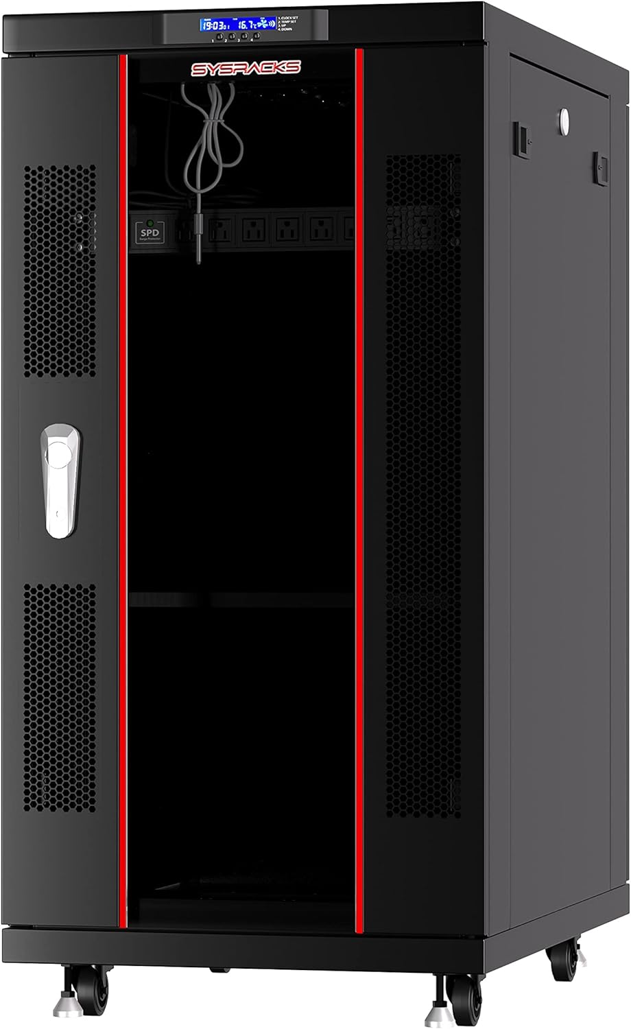 18U Locking Server Rack Cabinet with Casters R87340