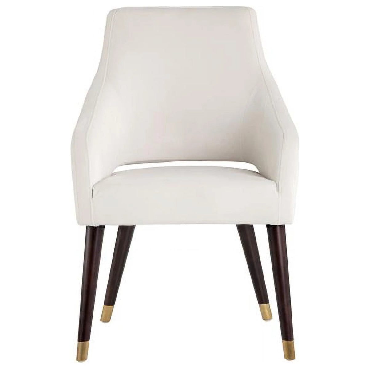 19" Fabric and Wood Dining Armchair in Calico Cream Z4546