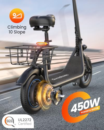 Electric Scooter with Seat, 550W Motor, 20-Mile Range K216