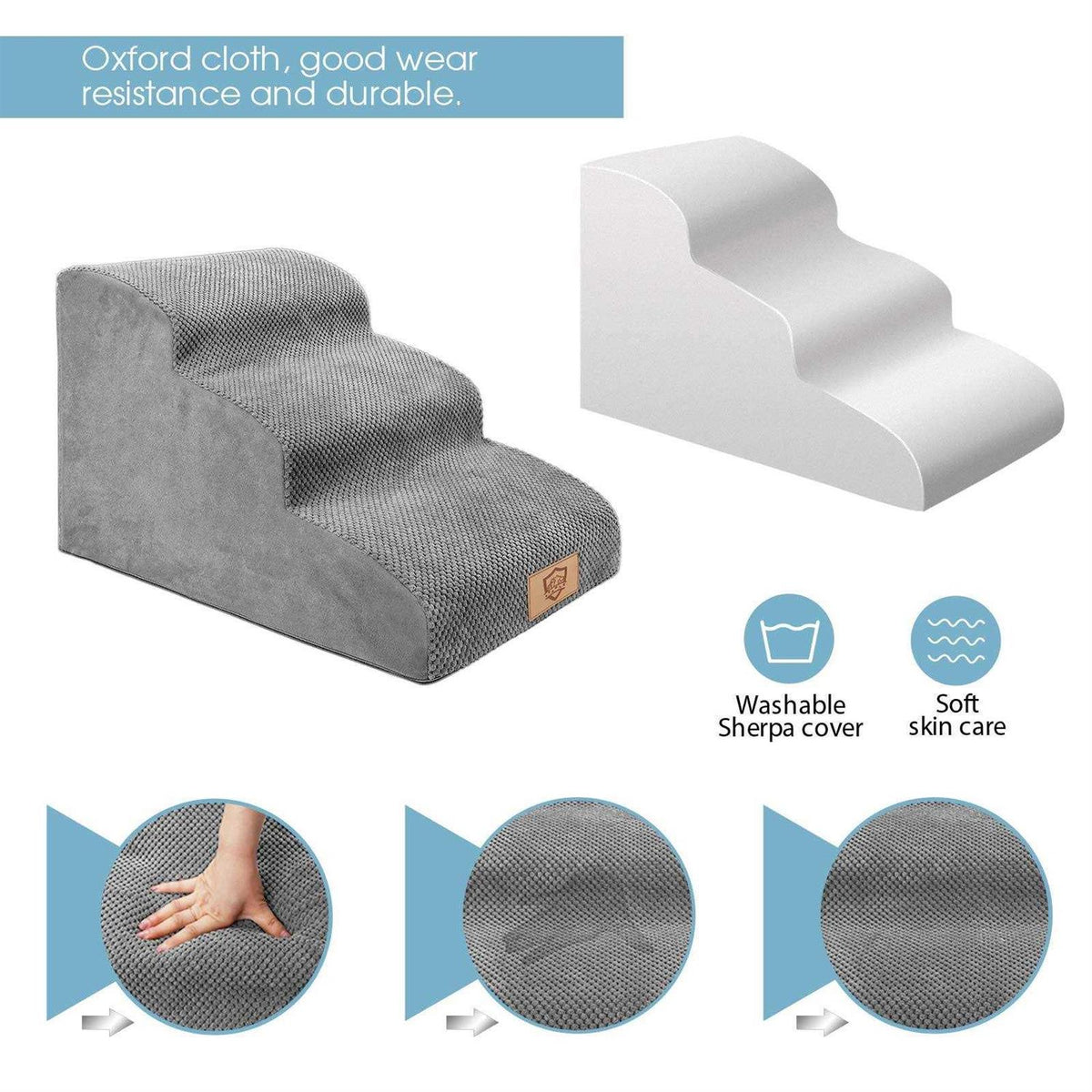 3 Tiers Non-Slip Foam Dog Steps Q368