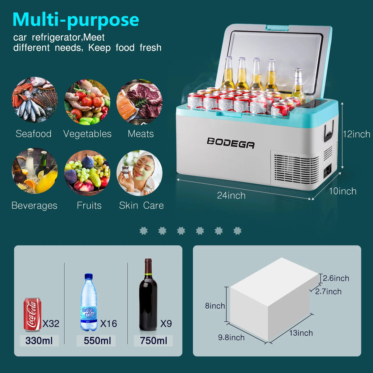27 Qt Portable Electric Car Cooler P26852
