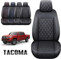 Toyota Tacoma Car Seat Covers Waterproof Leather Full Set Black-White R264453