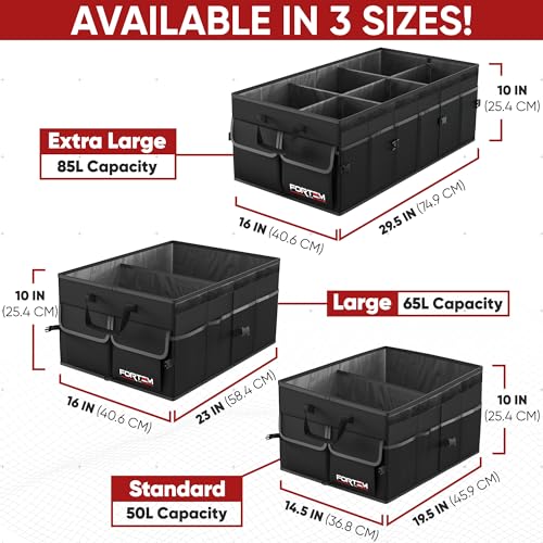 Collapsible Multi Compartment Car Trunk Organizer F27344