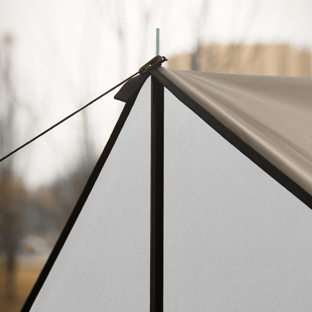 Camping Awning Tarp with Poles Waterproof Sun Shade F377