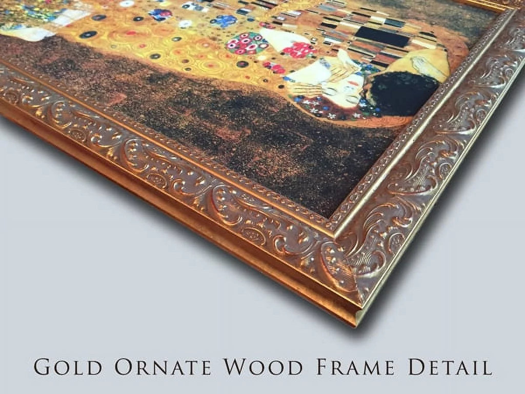 Gold Ornate Wood Framed Canvas Art N428