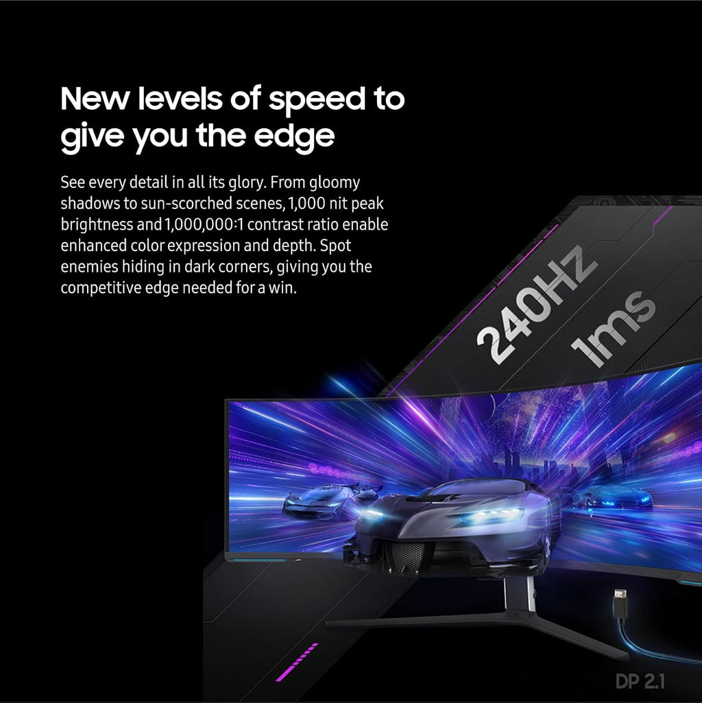 57" Dual 4K UHD 1000R Curved Gaming Monitor, 240Hz, 1ms, Quantum Mini-LED, DisplayHDR 1000 O93358