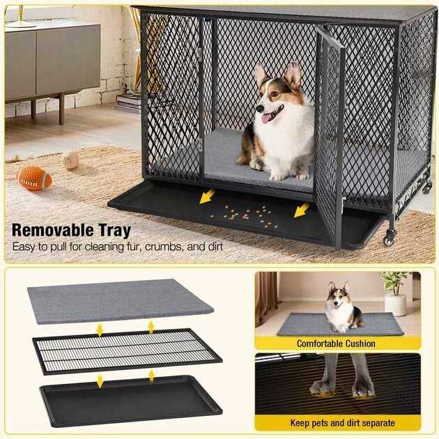 Dog Crate End Table with Tray P9416
