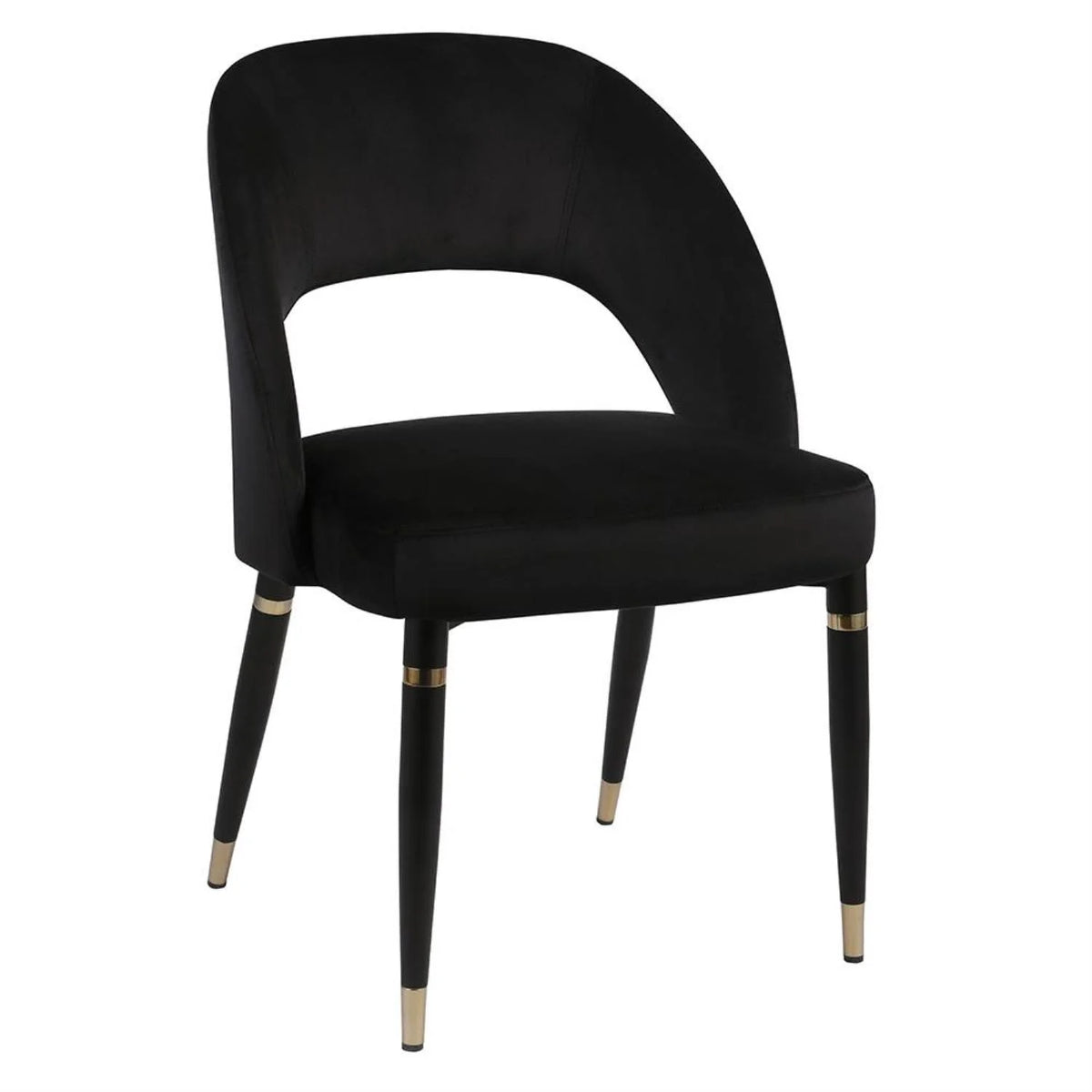 Black and Gold Set of Two Dining Chairs V2101