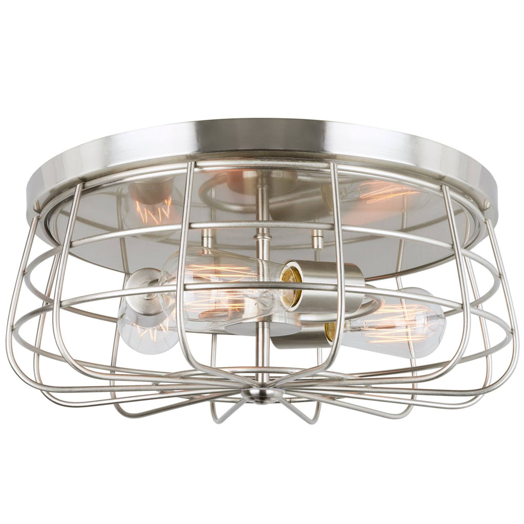 15x22 3-Light Round Cage Flush Mount Ceiling Light Z662