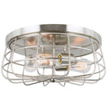 15x22 3-Light Round Cage Flush Mount Ceiling Light Z662