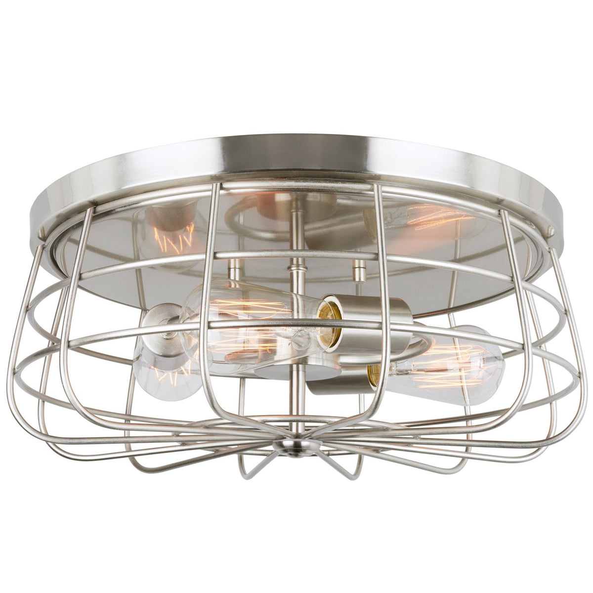 15x22 3-Light Round Cage Flush Mount Ceiling Light Z662