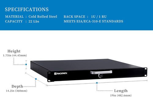 1U Rack Mount Drawer with Lock and Key U417