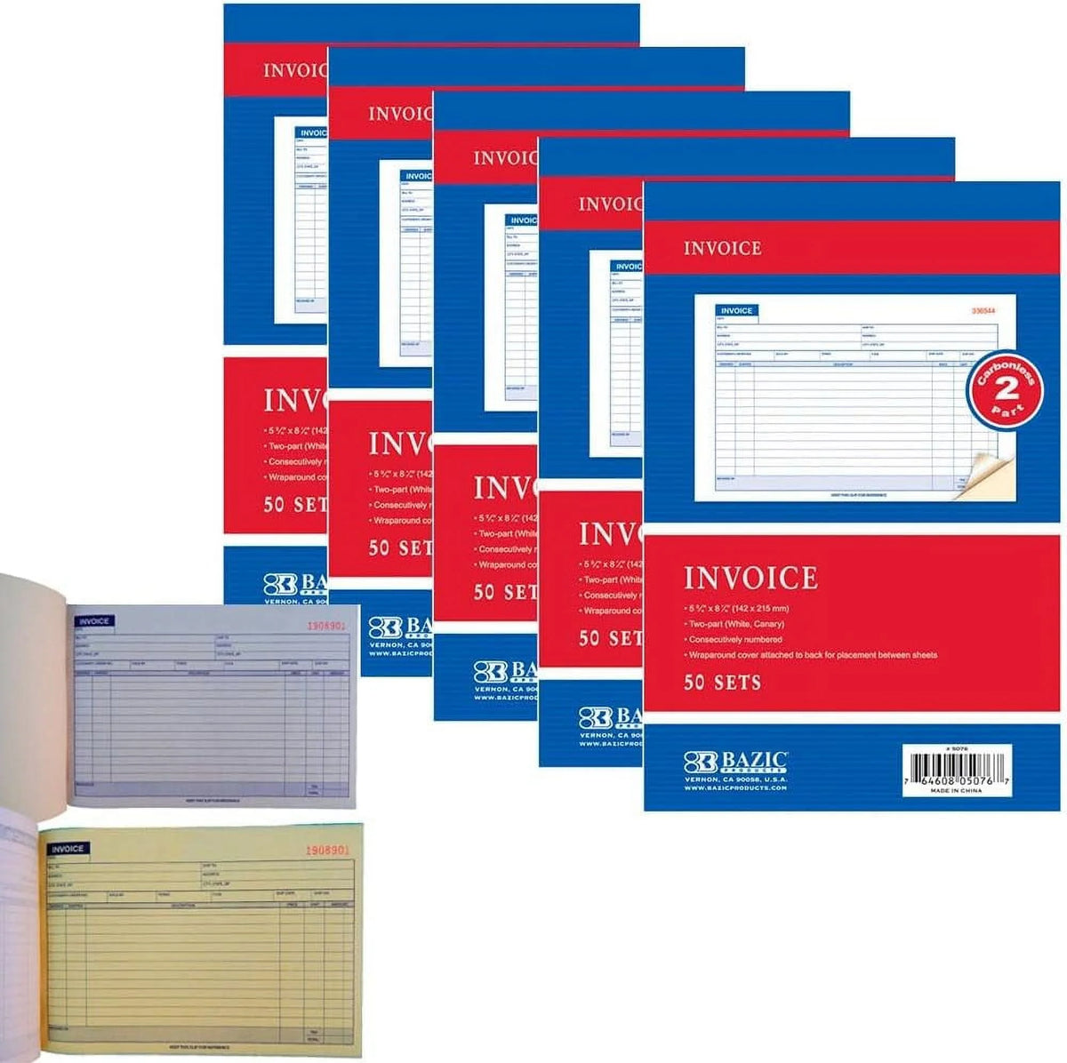 Carbonless Invoice Receipt Book 2 Part 50 Sets K265486