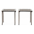 Shiny Copper Aluminum Side Tables Set of 2 P608336