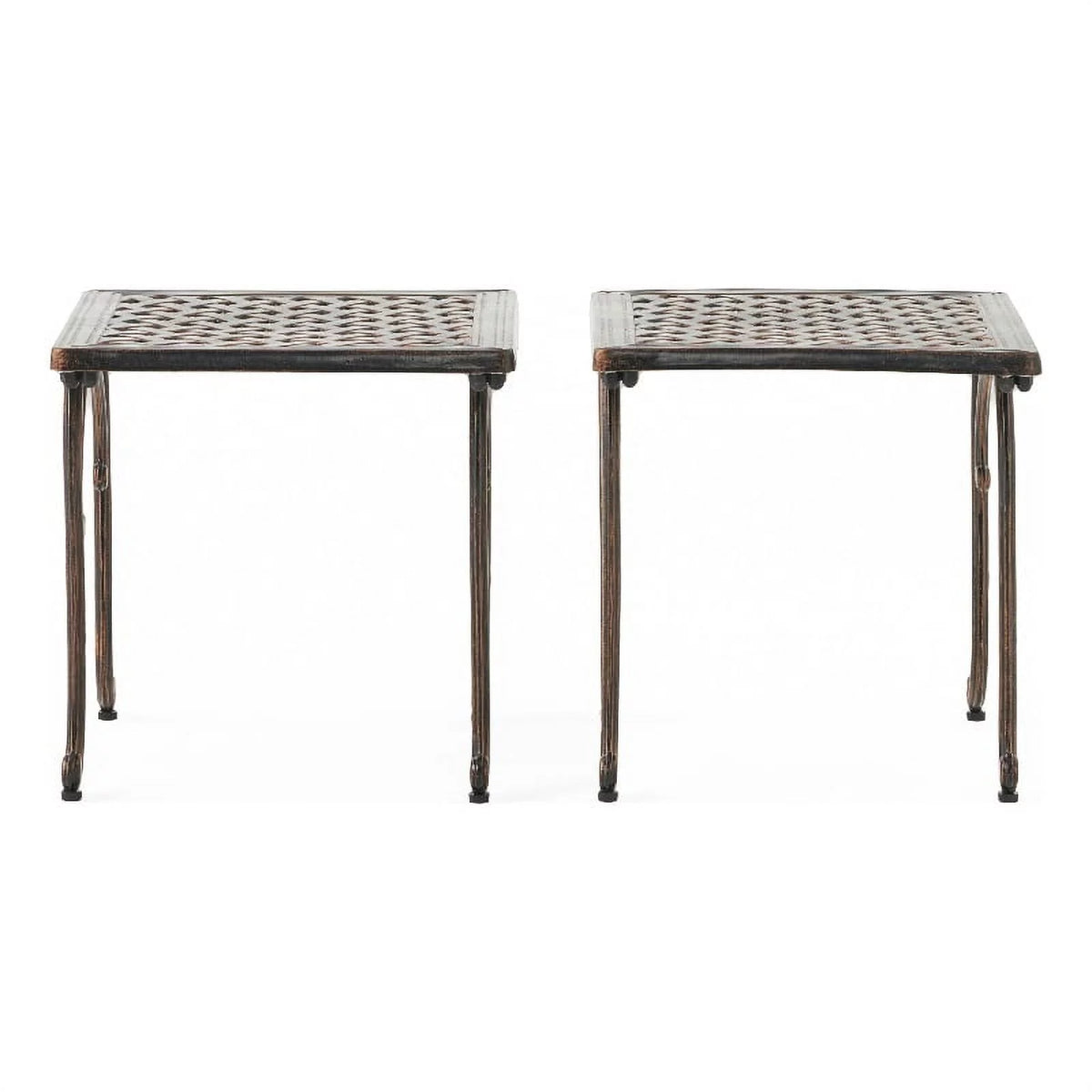Shiny Copper Aluminum Side Tables Set of 2 P608336