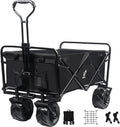 Collapsible Heavy Duty Beach Wagon Cart with Universal Wheels Adjustable Handle S57305