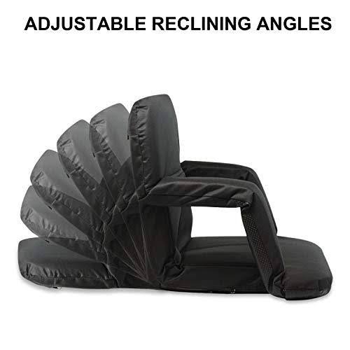 Black Set Stadium Bleacher and Bench Seat Chair with Carry Straps K9520