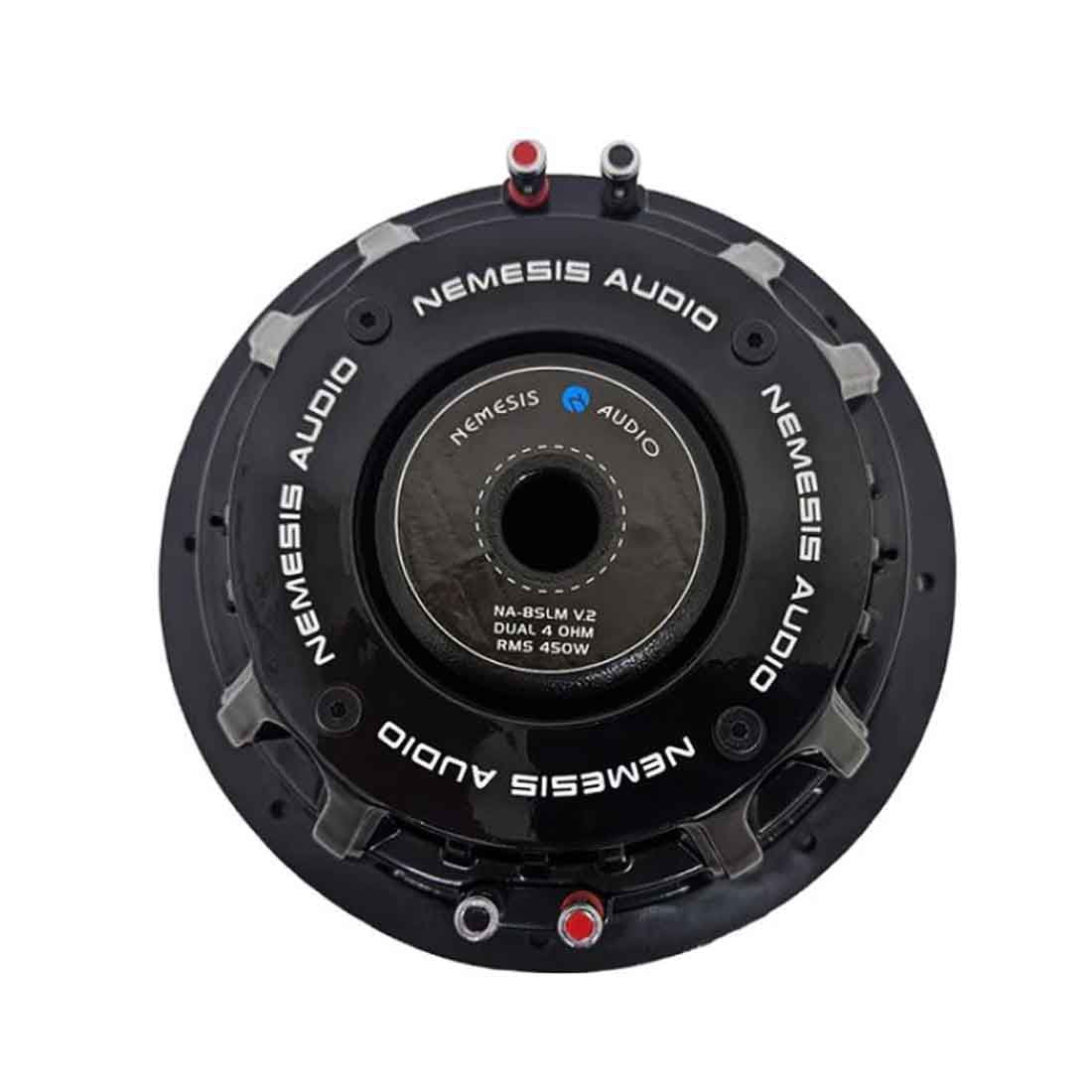 8" 450W RMS Dual 4-Ohm DVC Shallow Mount Subwoofer F8990
