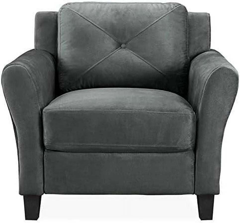 Dark Gray Microfiber Accent Armchair V774728
