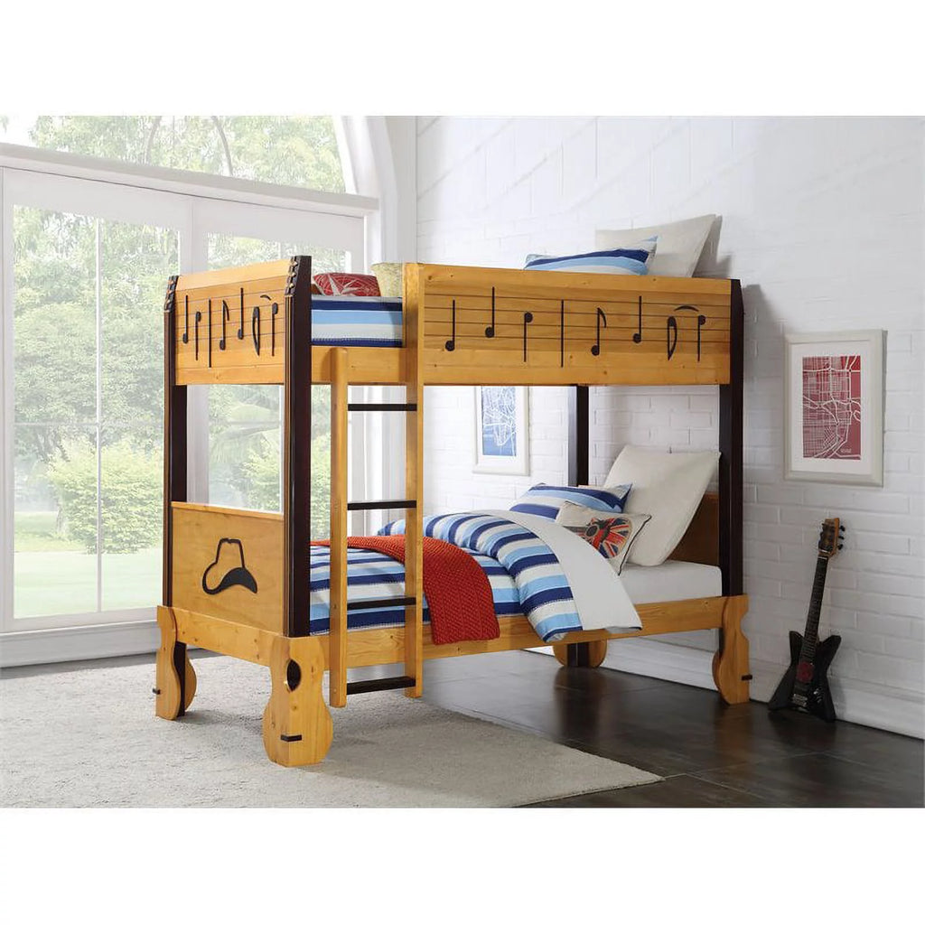 Twin Bunk Bed Honey Oak Espresso S48974