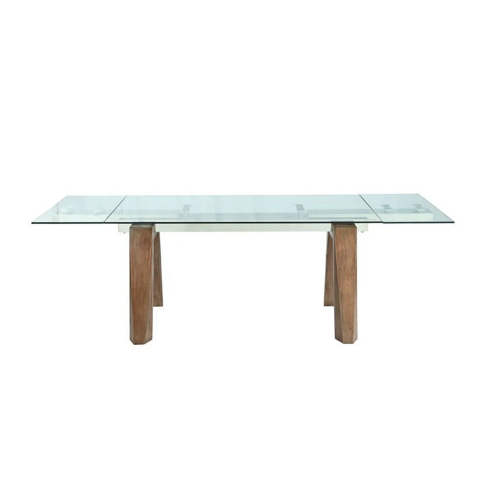 63" Steel and Glass Dining Table Y139