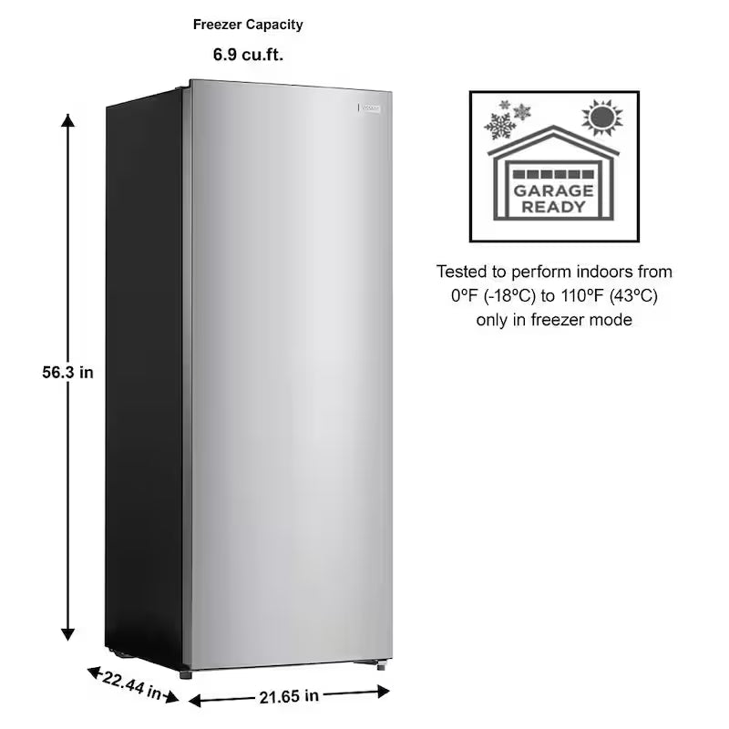 7 cu. ft. Convertible Upright Freezer/Refrigerator in Stainless Steel X2414