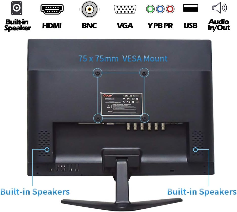 19.5 16:9 1600x900 TFT LCD CCTV Monitor with BNC VGA HDMI G543