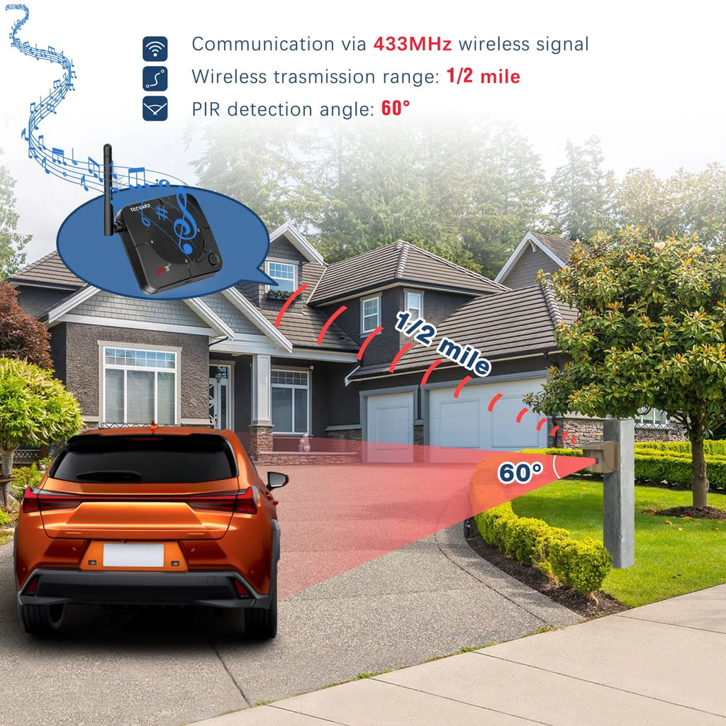 Solar Driveway Alarm Wireless Weatherproof Long Range Motion Sensor Alarm S881