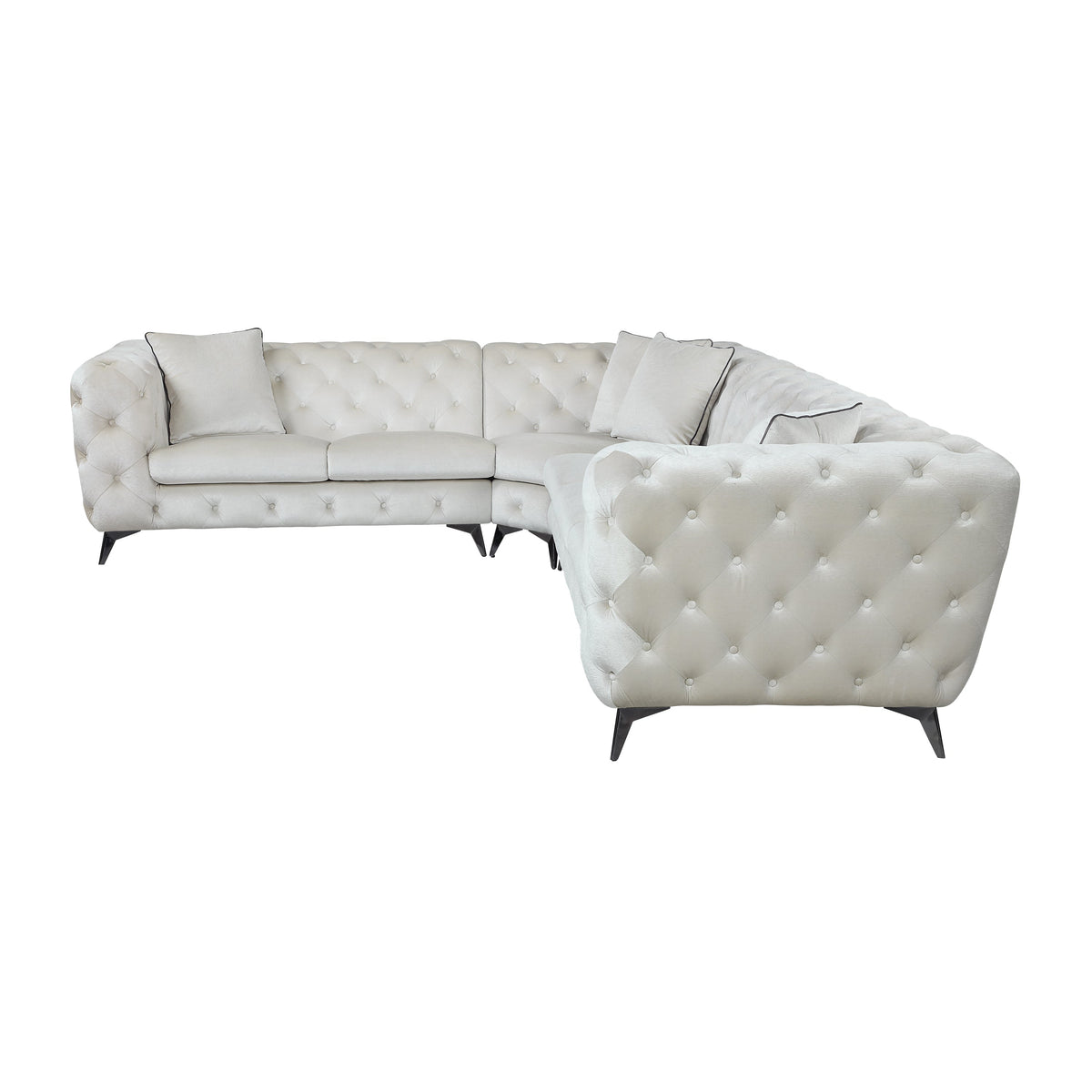 Beige Sectional Sofa with 4 Pillows L259762