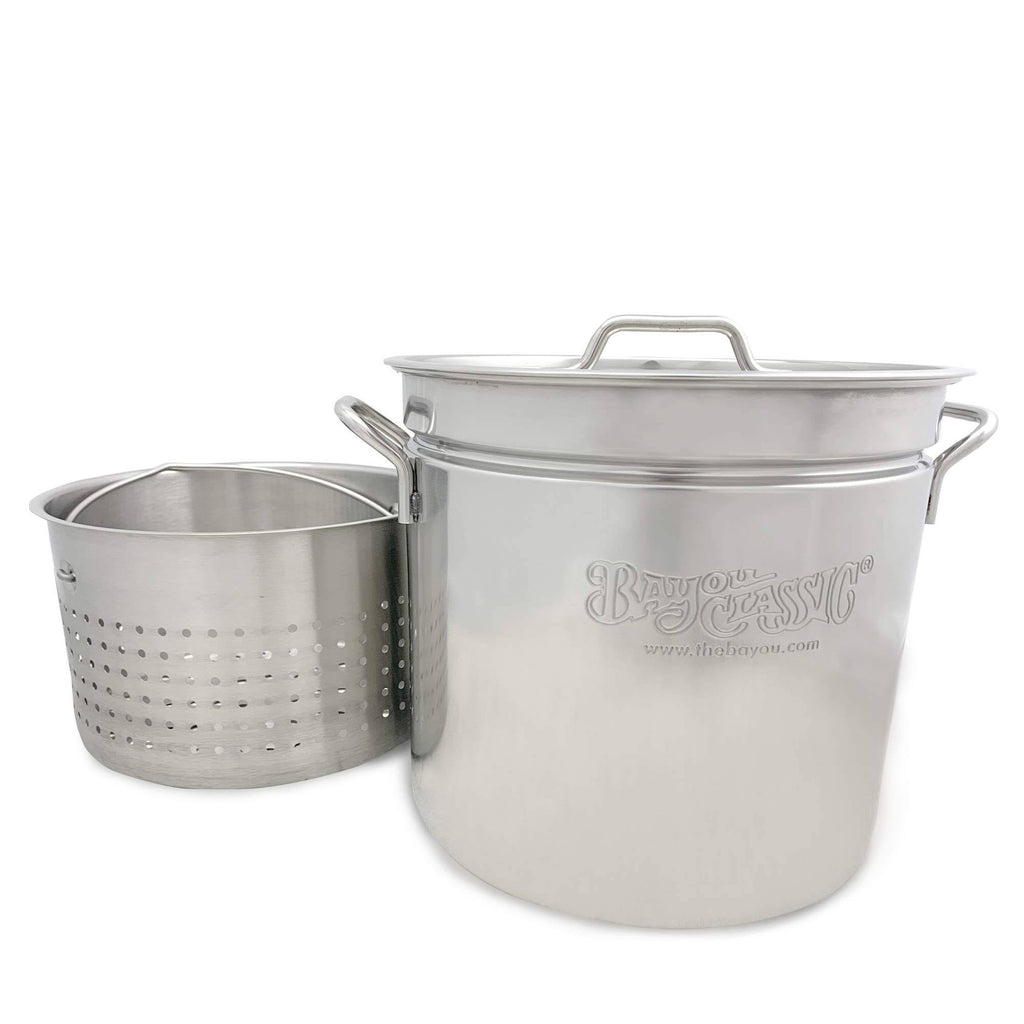 36 Quart Stainless Steel Stockpot with Lid & Basket F9107