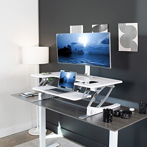 36 inch Electric Height Adjustable Stand Up Desk Converter Black C1496