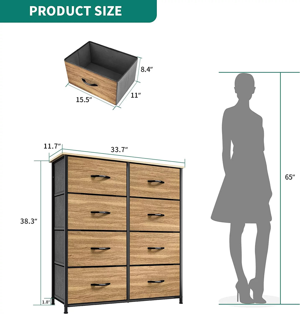 8 Drawer Fabric Dresser F15078