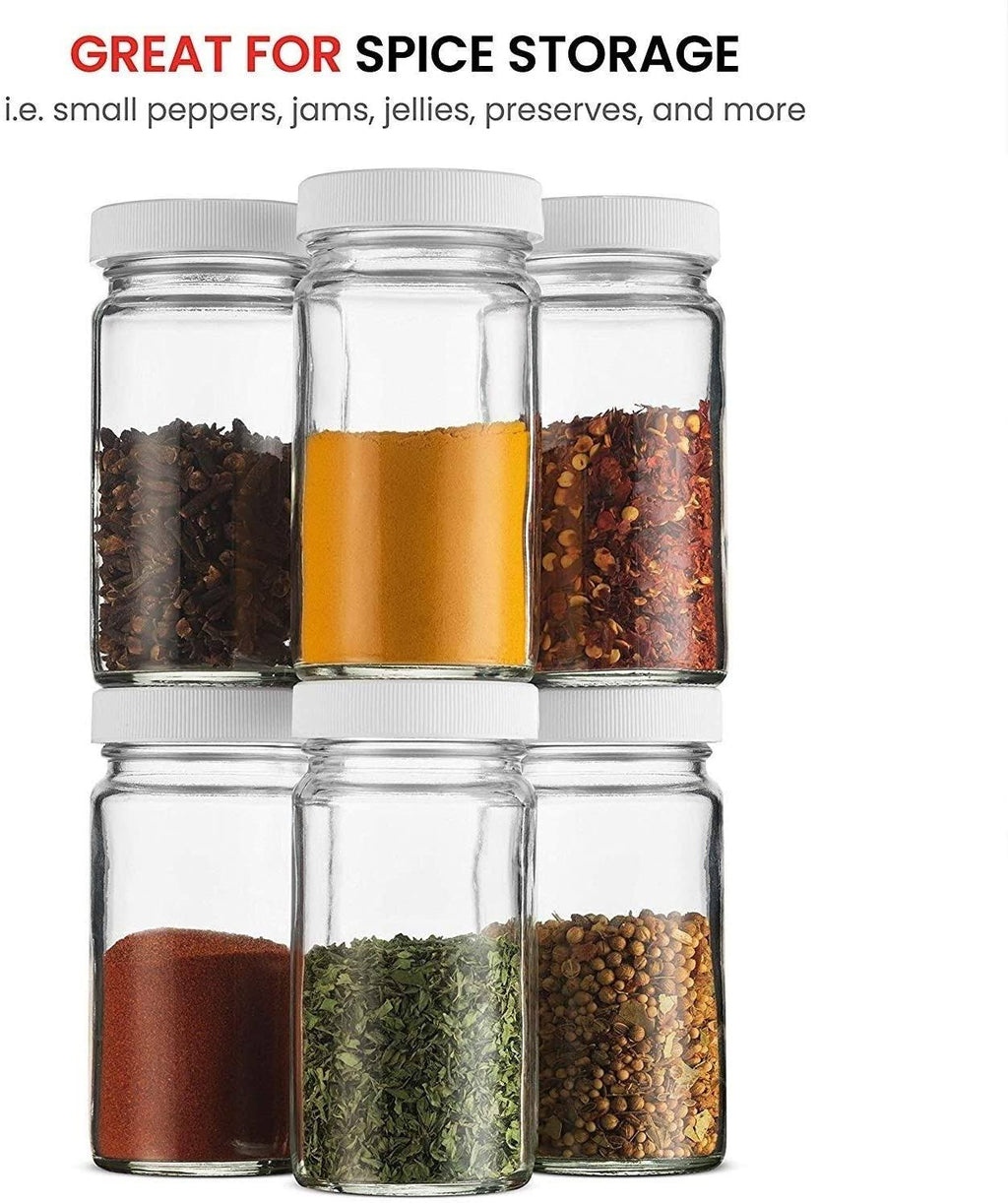 4 Ounce Mini Glass Mason Jars with Plastic Airtight Lid, 24 Pack U4847