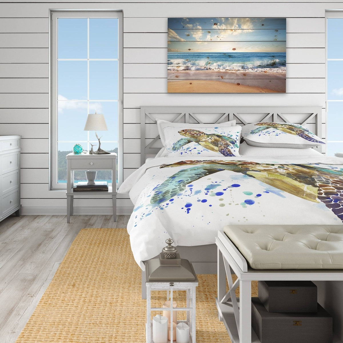 Blue Coastal Duvet Cover Set - Twin M23178