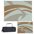 Reversible Outdoor Patio RV Camping Mat Swirl Brown Beige 9-Feet Q53059