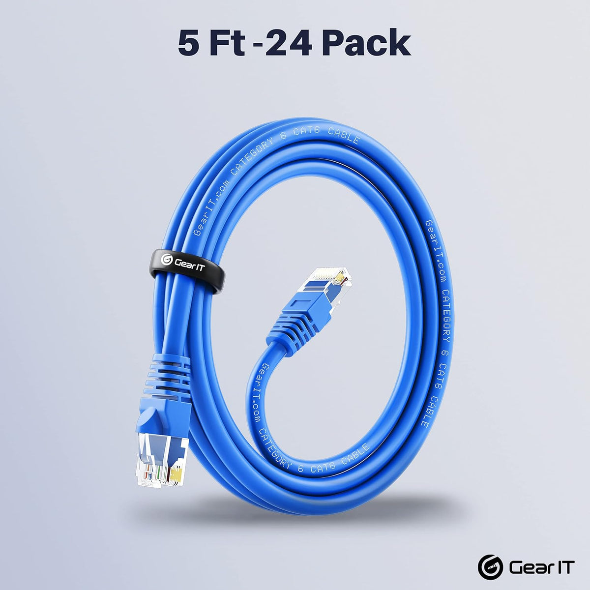 Cat 6 Ethernet Cable 5 ft 24-Pack Blue J474