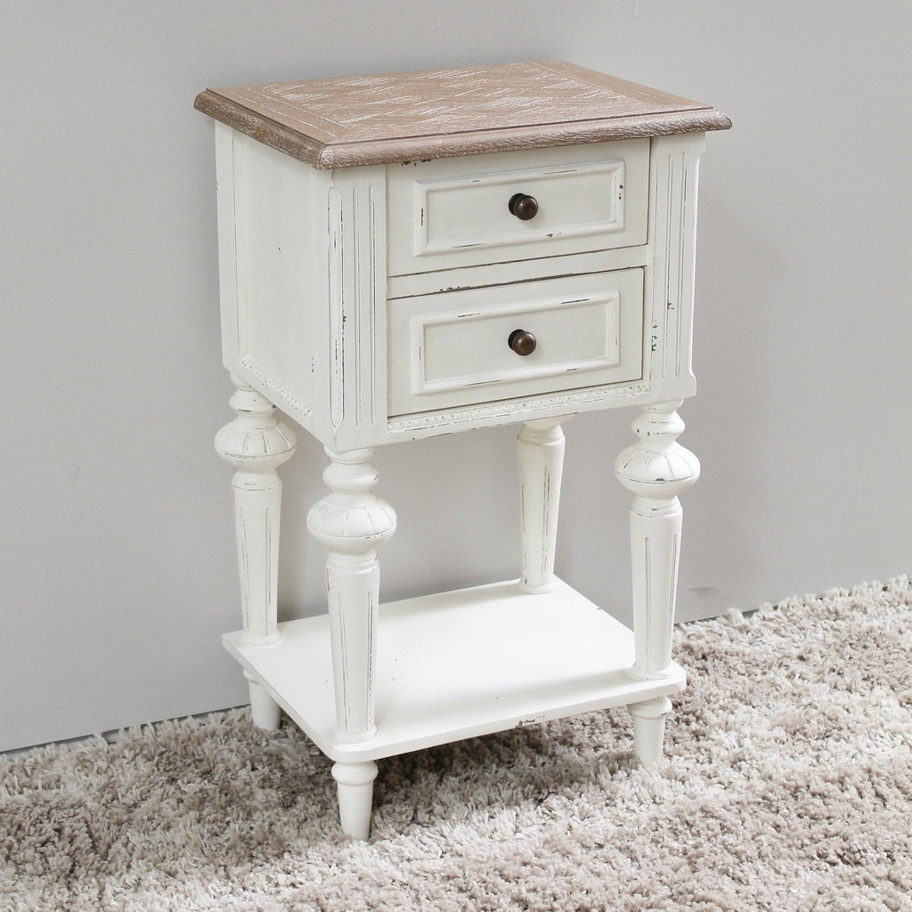 Oak Veneer Two-Drawer Side Table B866506